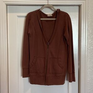 Ambiance Deep Brown Zip-Up Jacket
